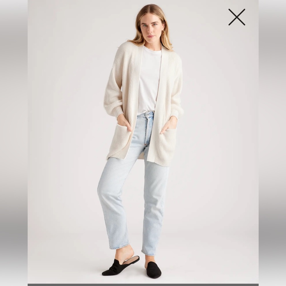 QUINCE 100% Organic Cotton Oversized Cardigan Size S